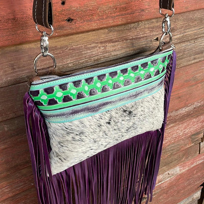 008 Patsy - B&W Speckle w/ 90's Party-Patsy-Western-Cowhide-Bags-Handmade-Products-Gifts-Dancing Cactus Designs