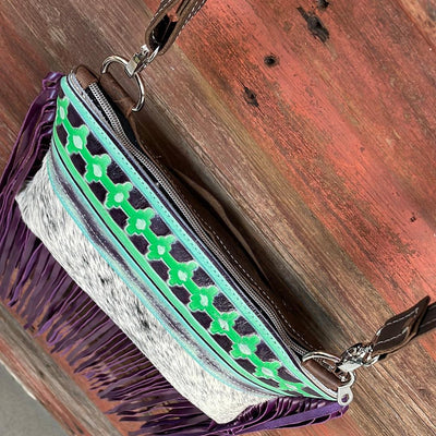 008 Patsy - B&W Speckle w/ 90's Party-Patsy-Western-Cowhide-Bags-Handmade-Products-Gifts-Dancing Cactus Designs