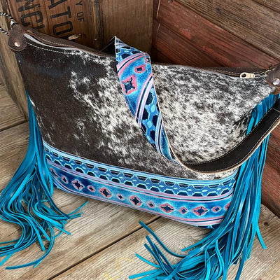009 Oakley - B&W Speckle w/ Tucson Sundown Navajo-Oakley-Western-Cowhide-Bags-Handmade-Products-Gifts-Dancing Cactus Designs