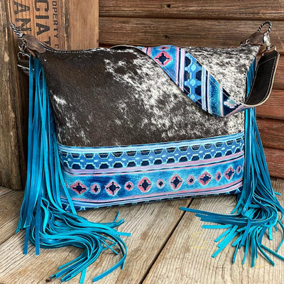 009 Oakley - B&W Speckle w/ Tucson Sundown Navajo-Oakley-Western-Cowhide-Bags-Handmade-Products-Gifts-Dancing Cactus Designs