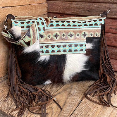 009 Oakley - Tricolor w/ Sage Navajo-Oakley-Western-Cowhide-Bags-Handmade-Products-Gifts-Dancing Cactus Designs