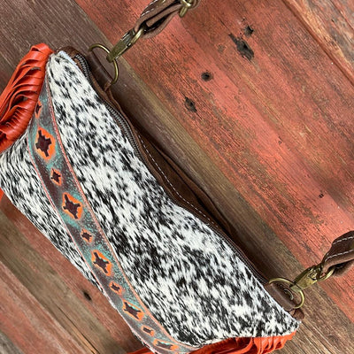 009 Patsy - B&W Speckle w/ Western Sunset-Patsy-Western-Cowhide-Bags-Handmade-Products-Gifts-Dancing Cactus Designs