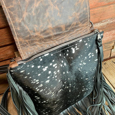 009 Shania - Silver Acid w/ Turquoise Sand Tool Flap-Shania-Western-Cowhide-Bags-Handmade-Products-Gifts-Dancing Cactus Designs