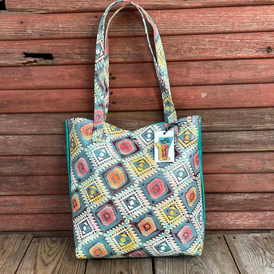 009 Trisha - Blank Slate w/ Rainbow Aztec-Trisha-Western-Cowhide-Bags-Handmade-Products-Gifts-Dancing Cactus Designs