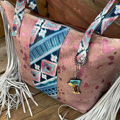 010 June - Pink Acid w/ Tucson Sundown Navajo-June-Western-Cowhide-Bags-Handmade-Products-Gifts-Dancing Cactus Designs