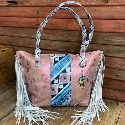 010 June - Pink Acid w/ Tucson Sundown Navajo-June-Western-Cowhide-Bags-Handmade-Products-Gifts-Dancing Cactus Designs