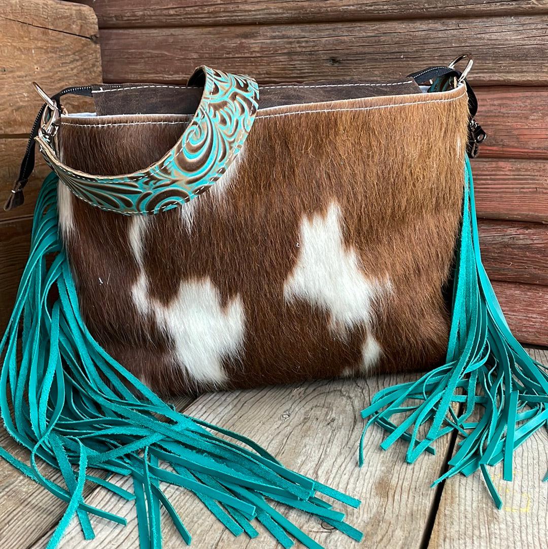 011 Maren - Longhorn w/ Caracole Tool-Maren-Western-Cowhide-Bags-Handmade-Products-Gifts-Dancing Cactus Designs