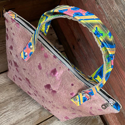 014 Feed Bag - Pink Acid w/ Neon Trip-Feed Bag-Western-Cowhide-Bags-Handmade-Products-Gifts-Dancing Cactus Designs