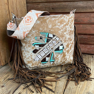 014 Gabby - Longhorn w/ Cocoa Navajo w/ Headdress Design-Gabby-Western-Cowhide-Bags-Handmade-Products-Gifts-Dancing Cactus Designs