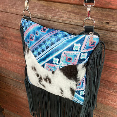 015 Shania - Black & White w/ Tucson Sundown-Shania-Western-Cowhide-Bags-Handmade-Products-Gifts-Dancing Cactus Designs