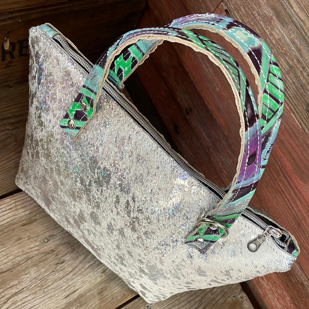 016 Feed Bag - Holographic w/ 90's Party-Feed Bag-Western-Cowhide-Bags-Handmade-Products-Gifts-Dancing Cactus Designs