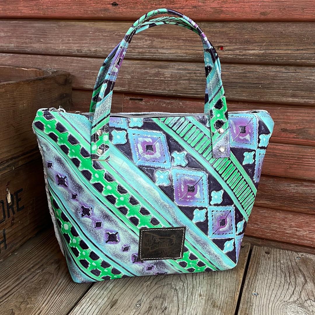 016 Feed Bag - Holographic w/ 90's Party-Feed Bag-Western-Cowhide-Bags-Handmade-Products-Gifts-Dancing Cactus Designs