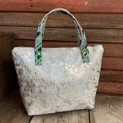 016 Feed Bag - Holographic w/ 90's Party-Feed Bag-Western-Cowhide-Bags-Handmade-Products-Gifts-Dancing Cactus Designs