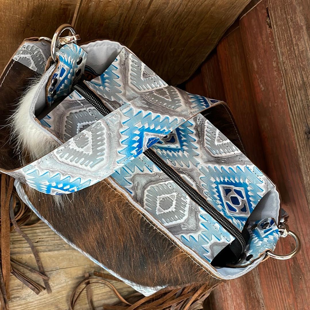016 Gabby - Brindle w/ Rocky Mountain Aztec-Gabby-Western-Cowhide-Bags-Handmade-Products-Gifts-Dancing Cactus Designs