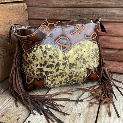 016 Maren - Leopard Acid w/ Burnt Brands-Maren-Western-Cowhide-Bags-Handmade-Products-Gifts-Dancing Cactus Designs