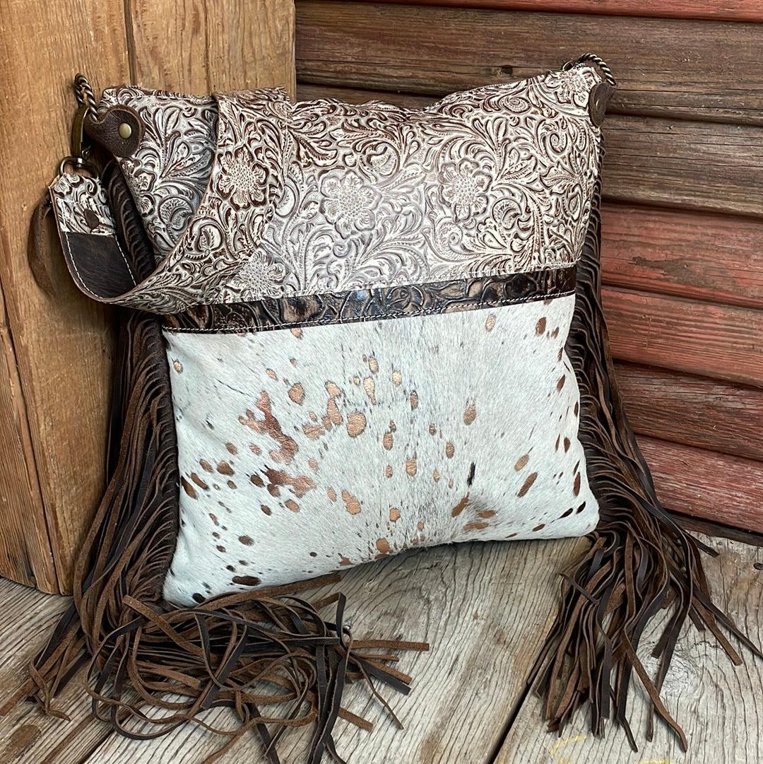 017 Wynonna - Rosegold acid w/ Wildflower-Wynonna-Western-Cowhide-Bags-Handmade-Products-Gifts-Dancing Cactus Designs