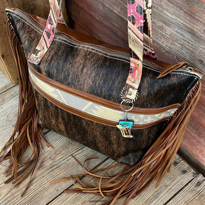 018 June - Dark Brindle w/ Pendleton-June-Western-Cowhide-Bags-Handmade-Products-Gifts-Dancing Cactus Designs
