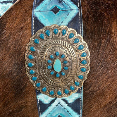 019 Oakley - Red Brindle w/ Glacier Park Navajo w/ Buckle-Oakley-Western-Cowhide-Bags-Handmade-Products-Gifts-Dancing Cactus Designs