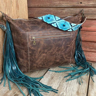 019 Oakley - Red Brindle w/ Glacier Park Navajo w/ Buckle-Oakley-Western-Cowhide-Bags-Handmade-Products-Gifts-Dancing Cactus Designs
