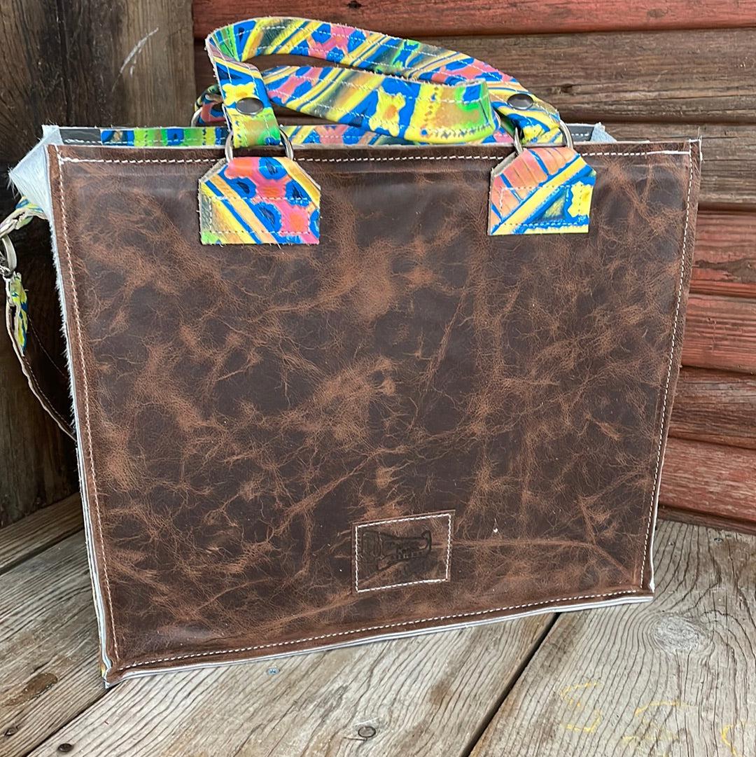 020 Clerk - Tricolor w/ Neon Trip-Clerk-Western-Cowhide-Bags-Handmade-Products-Gifts-Dancing Cactus Designs