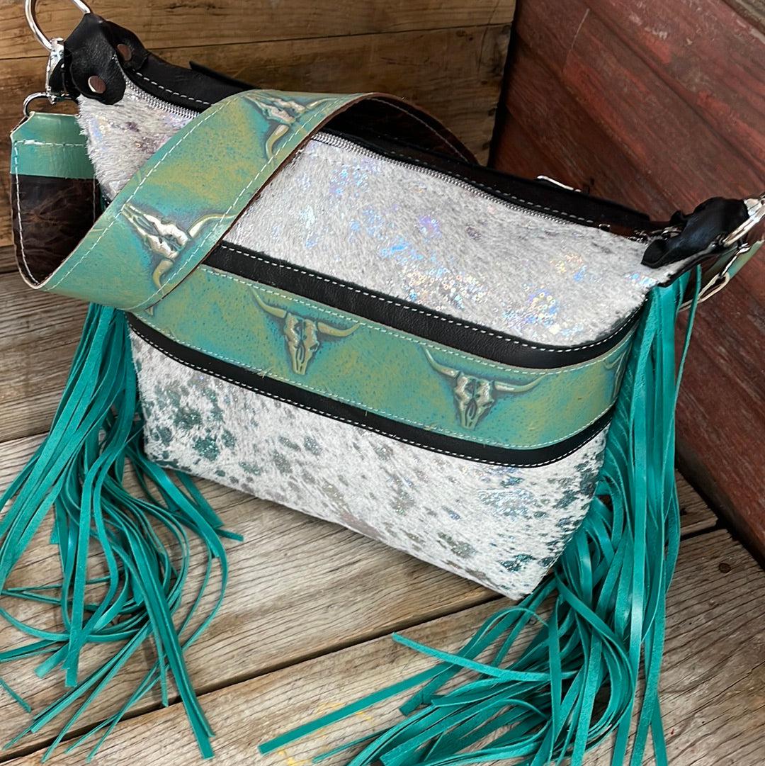 021 Annie - Holographic w/ Margarita Skulls-Annie-Western-Cowhide-Bags-Handmade-Products-Gifts-Dancing Cactus Designs
