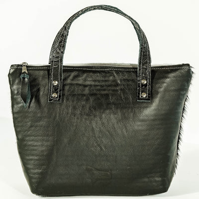 021 Feed Bag - Tricolor w/ Onyx Tool-Feed Bag-Western-Cowhide-Bags-Handmade-Products-Gifts-Dancing Cactus Designs