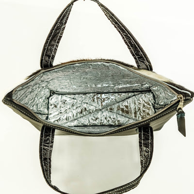 021 Feed Bag - Tricolor w/ Onyx Tool-Feed Bag-Western-Cowhide-Bags-Handmade-Products-Gifts-Dancing Cactus Designs