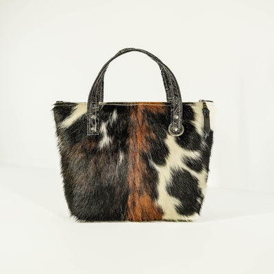 021 Feed Bag - Tricolor w/ Onyx Tool-Feed Bag-Western-Cowhide-Bags-Handmade-Products-Gifts-Dancing Cactus Designs
