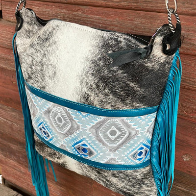 021 Wynonna - Grey Brindle w/ Rocky Mountain Aztec-Wynonna-Western-Cowhide-Bags-Handmade-Products-Gifts-Dancing Cactus Designs