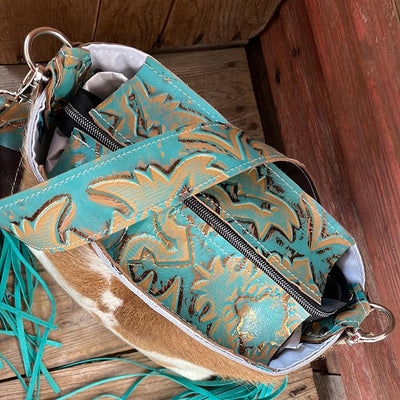 027 Gabby - Longhorn w/ Agave Laredo-Gabby-Western-Cowhide-Bags-Handmade-Products-Gifts-Dancing Cactus Designs