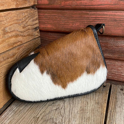 028 Small Pistol Case - Cowhide w/-Small Pistol Case-Western-Cowhide-Bags-Handmade-Products-Gifts-Dancing Cactus Designs