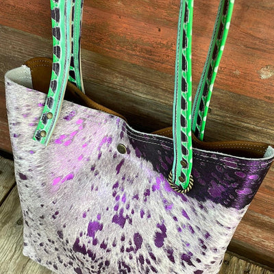 028 Trisha - Purple Acid w/ Blank Slate-Trisha-Western-Cowhide-Bags-Handmade-Products-Gifts-Dancing Cactus Designs