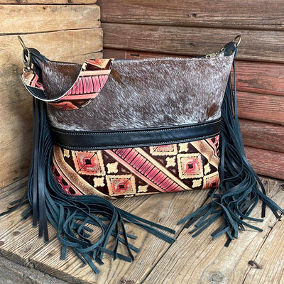 030 Oakley - Longhorn w/ Summit Fire-Oakley-Western-Cowhide-Bags-Handmade-Products-Gifts-Dancing Cactus Designs