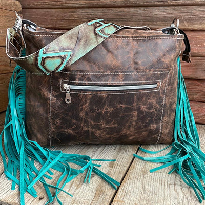031 Maren - Longhorn w/ Handpainted Rodeo Junkie Design-Maren-Western-Cowhide-Bags-Handmade-Products-Gifts-Dancing Cactus Designs