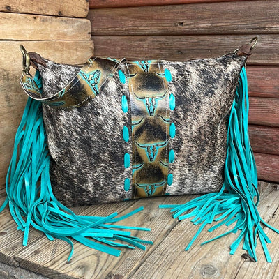 031 Oakley - Brindle w/ Patina Skulls-Oakley-Western-Cowhide-Bags-Handmade-Products-Gifts-Dancing Cactus Designs