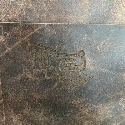 032 Gabby - Dirty Longhorn w/ Ivory Tool Skull Design-Gabby-Western-Cowhide-Bags-Handmade-Products-Gifts-Dancing Cactus Designs