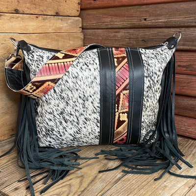 032 Oakley - B&W Speckle w/ Summit Fire-Oakley-Western-Cowhide-Bags-Handmade-Products-Gifts-Dancing Cactus Designs