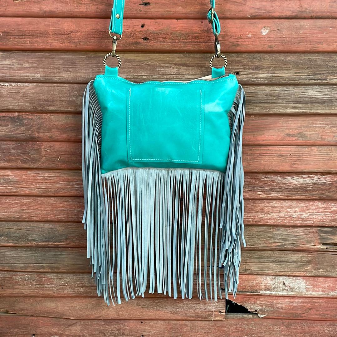 032 Patsy - Brindle w/ Turquoise Matrix-Patsy-Western-Cowhide-Bags-Handmade-Products-Gifts-Dancing Cactus Designs