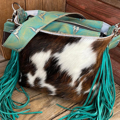033 Gabby - Tricolor w/ Margarita Skulls-Gabby-Western-Cowhide-Bags-Handmade-Products-Gifts-Dancing Cactus Designs