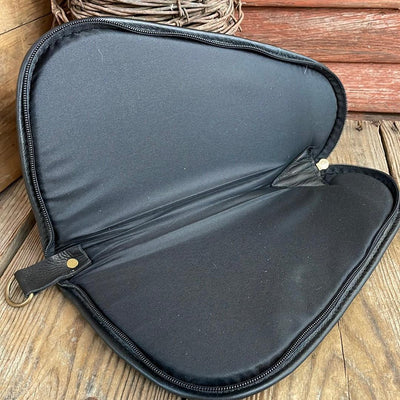 033 Large Pistol Case - Black & White w/-Large Pistol Case-Western-Cowhide-Bags-Handmade-Products-Gifts-Dancing Cactus Designs