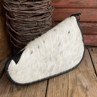 034 Large Pistol Case - Black & White w/-Large Pistol Case-Western-Cowhide-Bags-Handmade-Products-Gifts-Dancing Cactus Designs