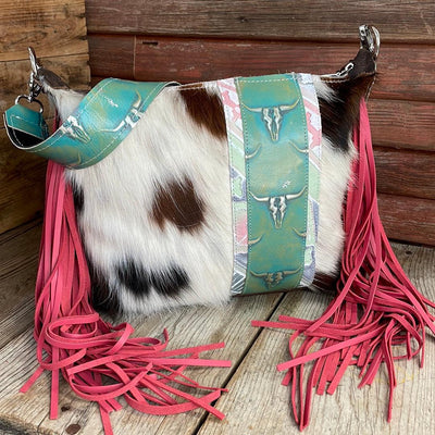 035 Annie - Tricolor w/ Margarita Skulls-Annie-Western-Cowhide-Bags-Handmade-Products-Gifts-Dancing Cactus Designs