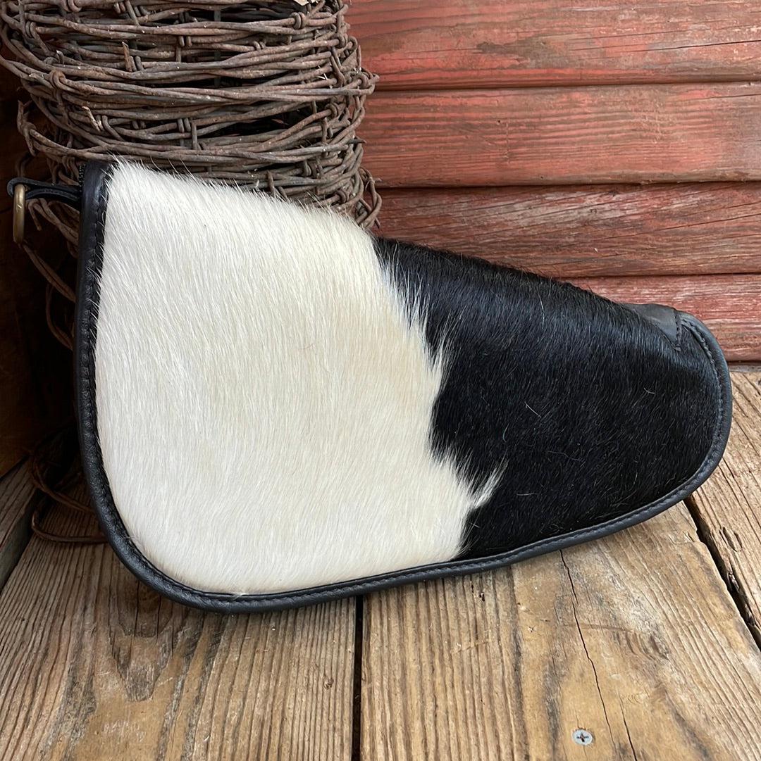 036 Large Pistol Case - Black & White w/-Large Pistol Case-Western-Cowhide-Bags-Handmade-Products-Gifts-Dancing Cactus Designs