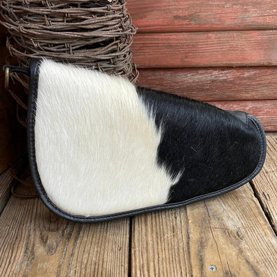 036 Large Pistol Case - Black & White w/-Large Pistol Case-Western-Cowhide-Bags-Handmade-Products-Gifts-Dancing Cactus Designs