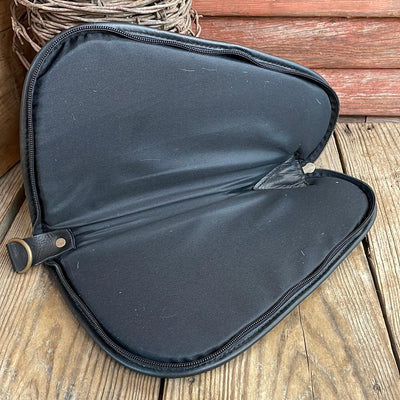 036 Large Pistol Case - Black & White w/-Large Pistol Case-Western-Cowhide-Bags-Handmade-Products-Gifts-Dancing Cactus Designs