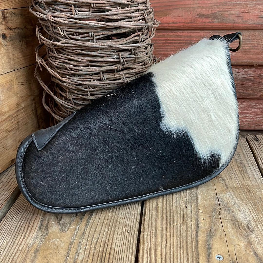 036 Large Pistol Case - Black & White w/-Large Pistol Case-Western-Cowhide-Bags-Handmade-Products-Gifts-Dancing Cactus Designs