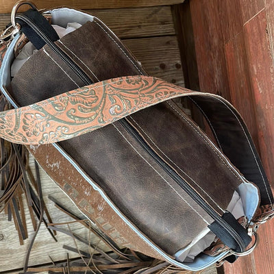 036 Maren - Longhorn w/ Skull & Rodeo Junkie Design-Maren-Western-Cowhide-Bags-Handmade-Products-Gifts-Dancing Cactus Designs