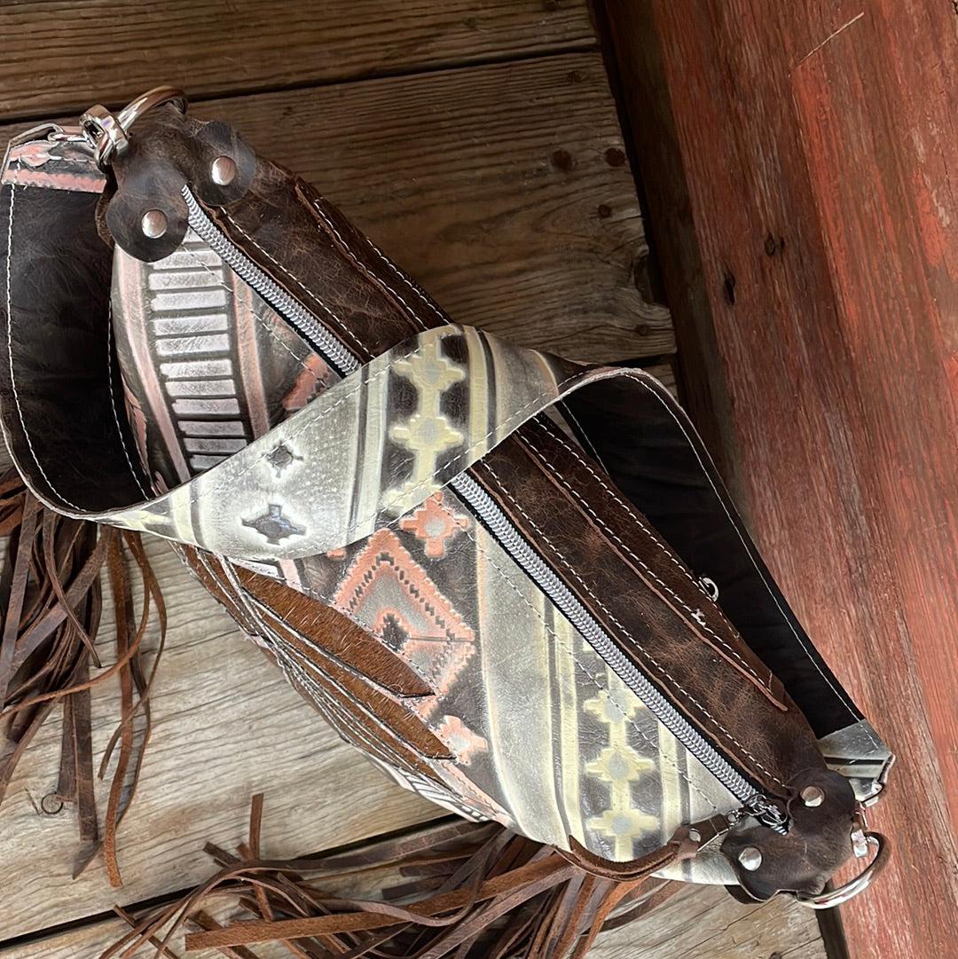 037 Annie - Adobe Navajo w/ Headdress Design-Annie-Western-Cowhide-Bags-Handmade-Products-Gifts-Dancing Cactus Designs