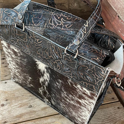 039 Clerk - Longhorn w/ Autumn Ash-Clerk-Western-Cowhide-Bags-Handmade-Products-Gifts-Dancing Cactus Designs