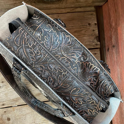 039 Clerk - Longhorn w/ Autumn Ash-Clerk-Western-Cowhide-Bags-Handmade-Products-Gifts-Dancing Cactus Designs
